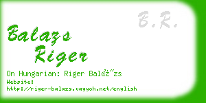 balazs riger business card